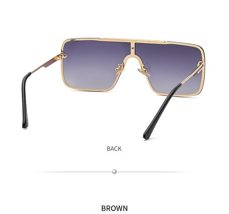 Óculos de sol quadrados oversized para homens, armação grande, 2025, design de marca de luxo, armação de metal, óculos de sol masculinos, óculos retrô