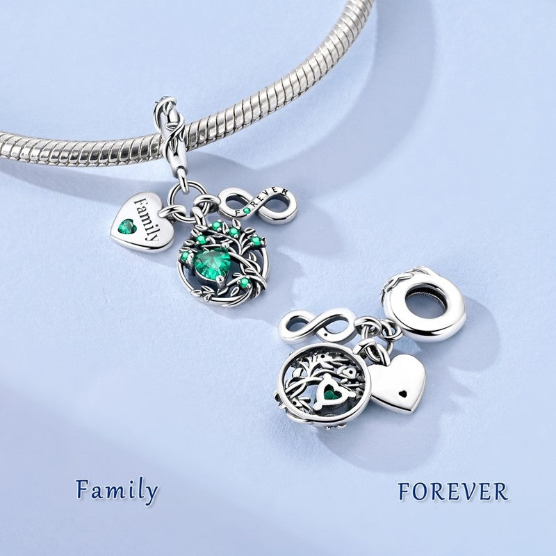 925 Sterling Silver Green Series Flower Tree Apple Pendant DIY Fine Beads Fit Original Charms Bracelet Women Jewelry Diy