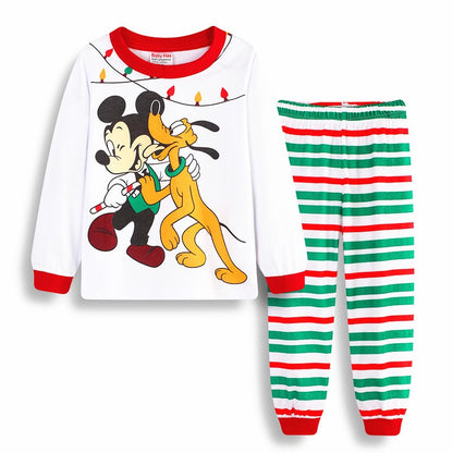 New Boys Long Sleeve Pyjamas Kids Mickey girl Pajamas Baby Cotton Pijama Children Sleepwear Girls Clothing Sets Baby Wears
