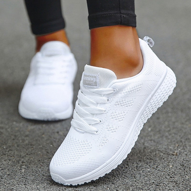 Women's Sneaker 2025 New Fashion Breathable Trainers Comfortable Sneakers Mesh Fabric Lace Up Women's Tennis Shoes For Women