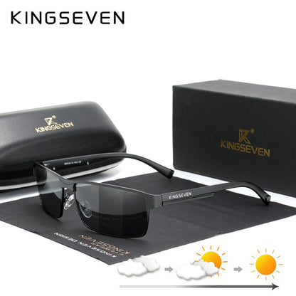 KINGSEVEN New Photochromic Sunglasses Men Chameleon Polarized Pilot Sun Glasses Driving Square Eyewear Men's Sun Glasses Male