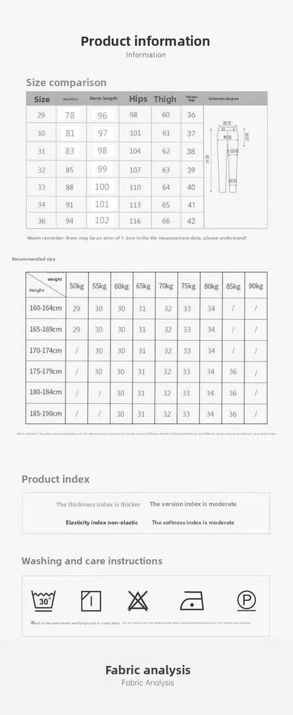 Men's Neapolitan High Waist Autumn Winter Woolen Trousers Straight Leg Drapey No Iron Business Pants Casual Scene
