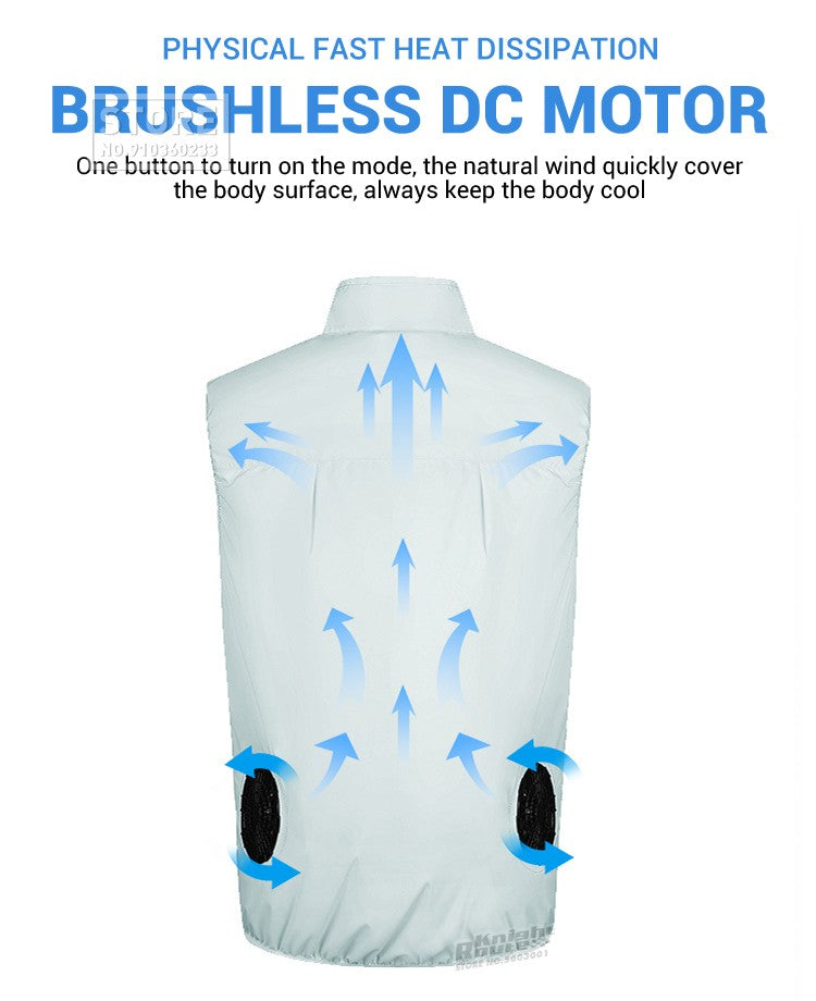 2024 Cool Vest Wearable Cooling Fan Vest Air-conditioned Clothes Cooling 13 Hours for High Temperature Work Fishing Vest Hiking