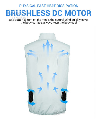 2024 Cool Vest Wearable Cooling Fan Vest Air-conditioned Clothes Cooling 13 Hours for High Temperature Work Fishing Vest Hiking