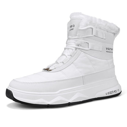 Men's Winter Plus Velvet Warm High-top Down Bread Shoes Waterproof and Non-slip Cotton Shoes Men's Big Boots==bottes Pour Hommes
