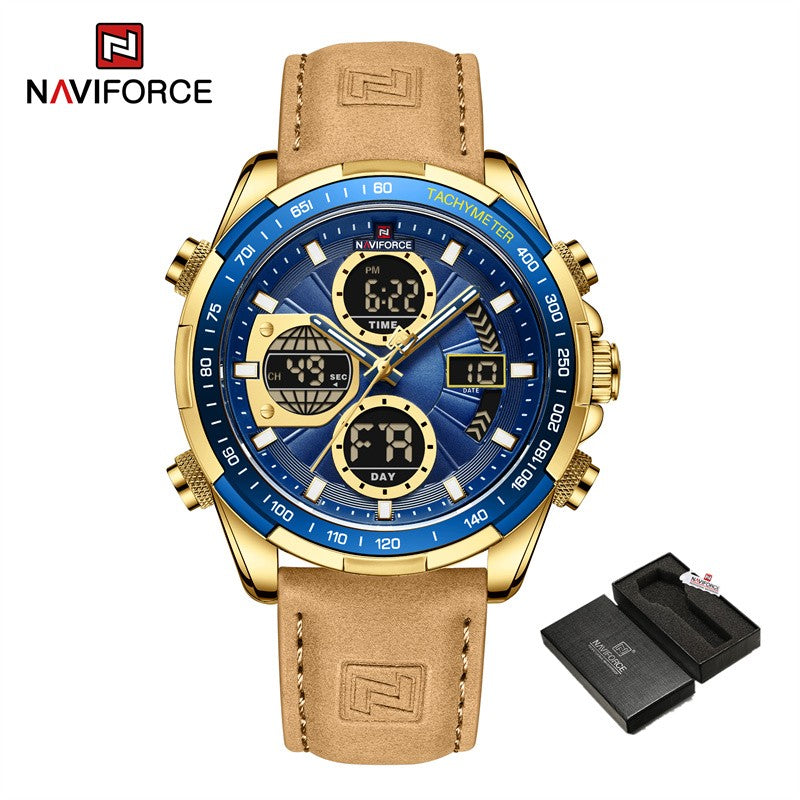 NAVIFORCE Men Military watch Multifunction Chronograph Sports 3ATM Waterproof alarm mode Day And Date Display Male Gifts Clocks