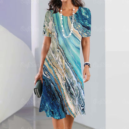 2024 New Women's Dresses Graphic Print Elegant & Beautiful Midi Dresses Plus Siz