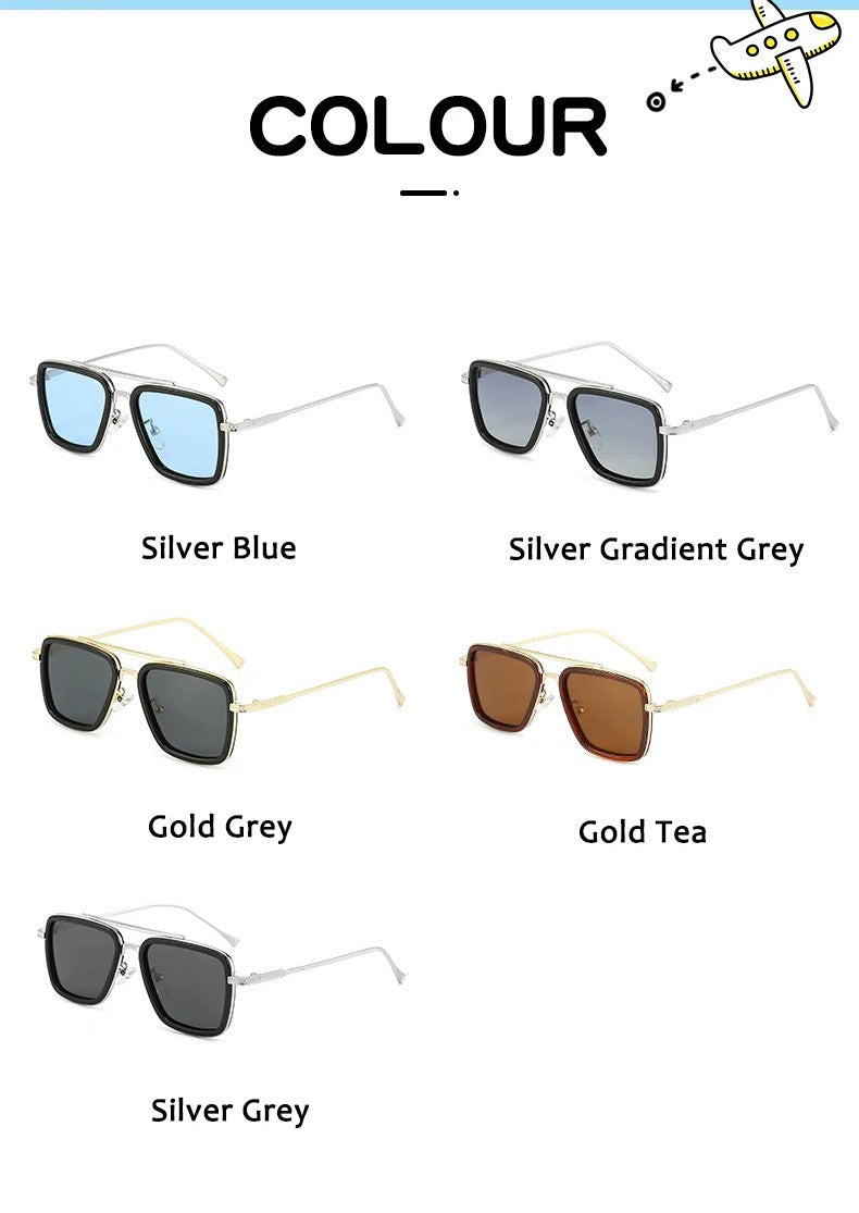Óculos de Sol Infantis Polarizados de Luxo Estilo Tony Stark Óculos de Sol Quadrados para Crianças Meninos Meninas Oculos Retrô Homem de Ferro
