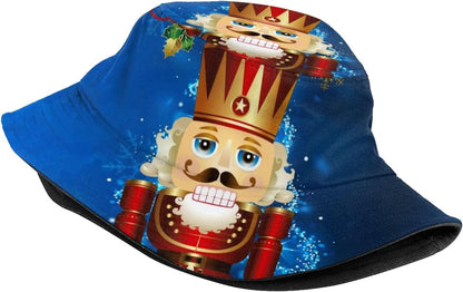 Funny Christmas Bucket Hat New Year Fisherman Hat for Women Men Packable Outdoor Travel Beach Sun Cap