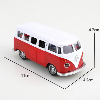 1:38 Alloy Diecast Volkswagen T1 Vintage Van Car Model Classic Pull Back Miniature Vehicle Replica For Collection Gift for Kids