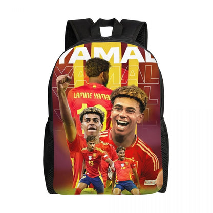 Lamine Y-Yamal Mochila Infantil para Meninos Meninas, Mochilas Esportivas de Futebol, Mochila Escolar Kawaii para Creche