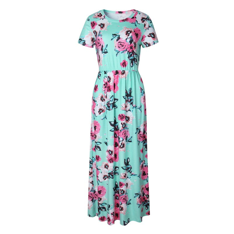 Women Summer Floral Print Maxi  2025 Loose White Boho Beach Dress Women Vintage