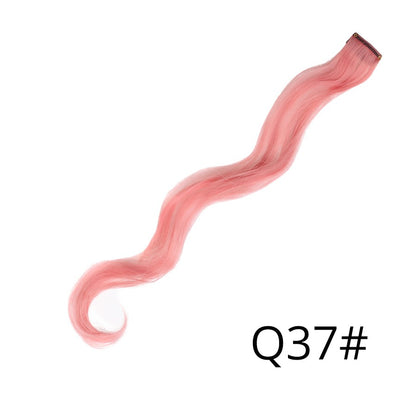 Apliques Sintéticos Presilha de Uma Peça Extensões de Cabelo Arco-Íris Cabelo Sintético Liso Peças de Cabelo de 45cm Longo Ombré Rosa Roxo Vermelho Azul