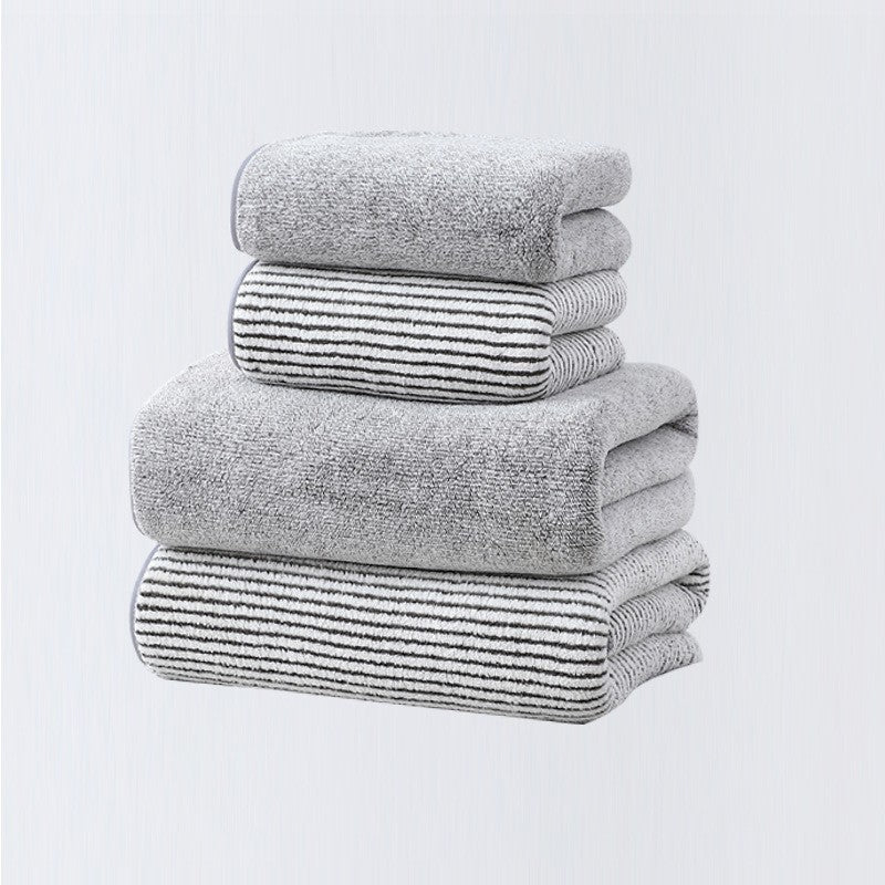 4pcs Basics Towel Set - Soft, Absorbent & Lightweight, Includes 2 Bath Towels & 2 Hand Towels, Ideal for Bathroom Use