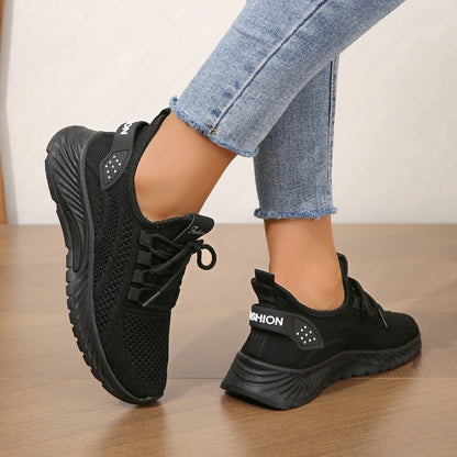 Designer Women Casual Sneakers Sports Shoes Fashion Brand Lace Up Loafers Female Knitted Mesh Breathable Shoes for Women