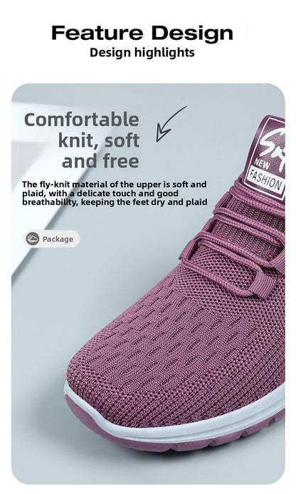 Autumn Women Casual Shoes Breathable Walking Mesh Lace Up Flat Shoes Sneakers Women Tenis Feminino Pink Zapatillas De Mujer