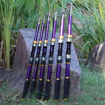 Sougayilang 4 Cores Vara de Pesca Telescópica 1.8m-3.3m Fibra de Vidro Cabo EVA Carpa Vara de Spinning Peso de Pesca 5kg