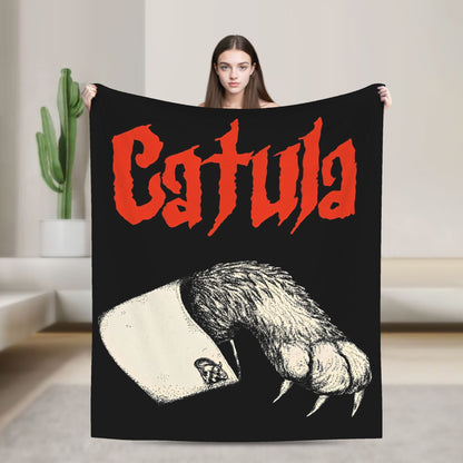Funny Vampurr Vampire Cat Bites Again Flannel Blankets Halloween Awesome Throw Blanket for Quilt 200x150cm Soft