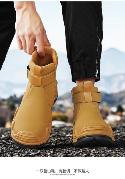 Men's casual sports shoes, high-top breathable outdoor hiking and mountaineering shoes, men's travel walking shoes