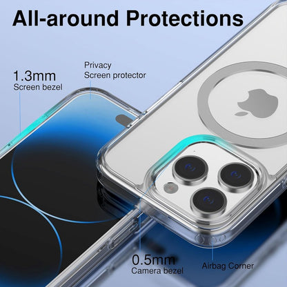 Capa Magnética Transparente Para APPLE iPhone 16 17 15 14 13 12 11 Pro Max 16 Plus 17 Air 16e Compatível Com Carregamento Sem Fio Magsafe