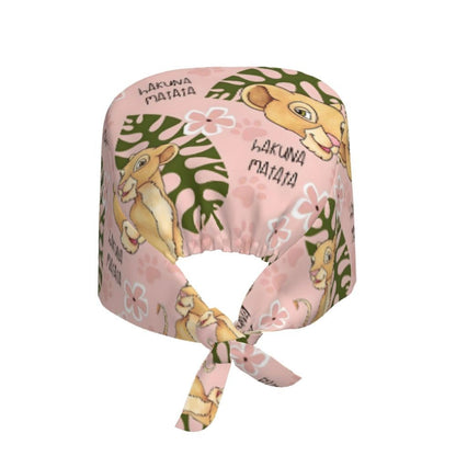 Boné cirúrgico personalizado O Rei Leão, divertido, para homens e mulheres, chapéu de esfoliação, gorro de enfermeira para dentista