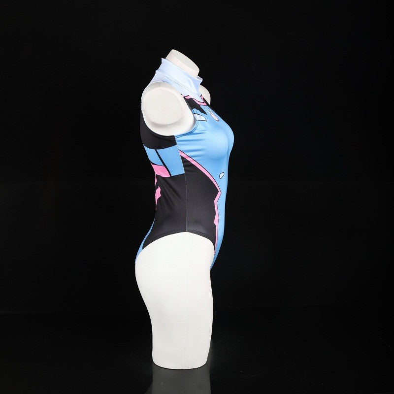 DVA Cosplay Swimsuit Game Printed Jumpsuit Women Sexy One-Piece Bathing Suit Halloween Costume