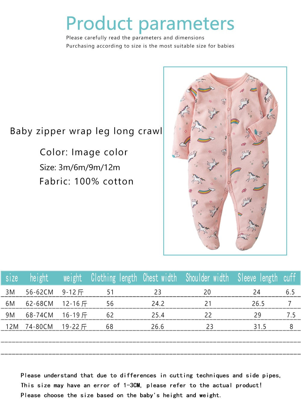 Spring and Autumn 0-12 months Baby Boys Girls Bodysuit Long Sleeve 100% Cotton  Baby Clothes Newborn body bebe Jumpsuit Clothing