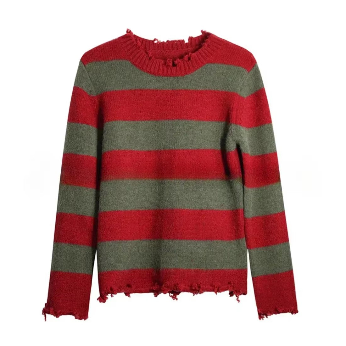 Freddy Cosplay Costume Adult Sweater Red Striped Knitting Top Coat Hat Fnaf Mask Halloween Carnival Party Costume for Men