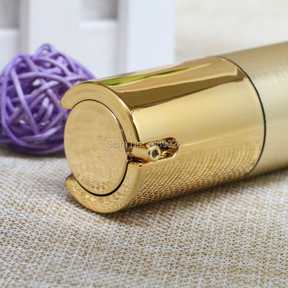 15ml 30ml 50ml Gold Silver Wire-drawing Airless Bottle High Quality UV Coating Refillable Lotion Push Bottles Packing 10pcs/lot