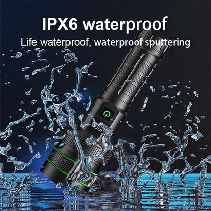 200000LM Most Powerful LED Flashlight Rechargeable High Power Flashlight Long Range Military Tactical Lantern Camp Outdoor Torch