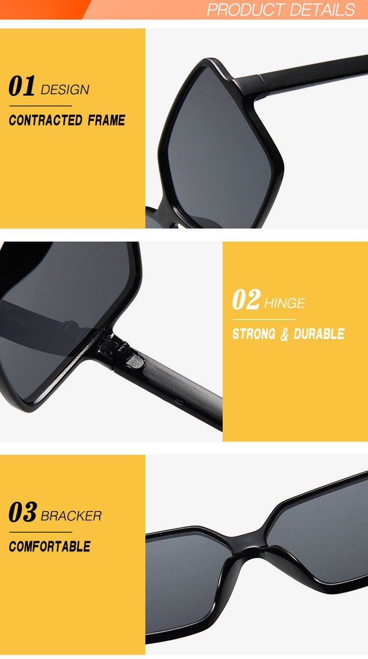 Higody Fashion Women Oversized Sunglasses Gradient Plastic Brand Designer Eyewear Female Sun Glasses UV400 Lentes De Sol Mujer