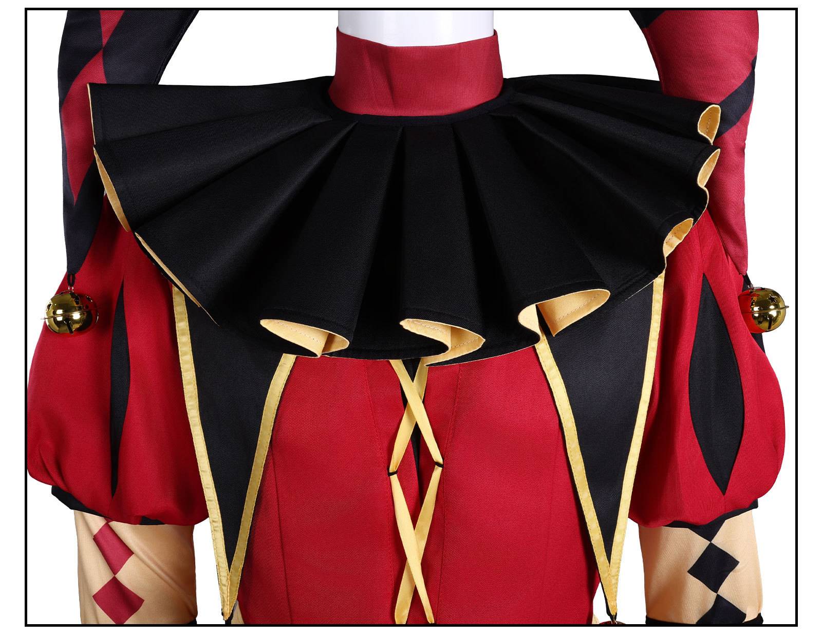 Game The Freak Circus Cosplay Costume Pierrot Jester Harlequin Cosplay Adult Clown Joker Mask Uniform Halloween Carnival Outfits
