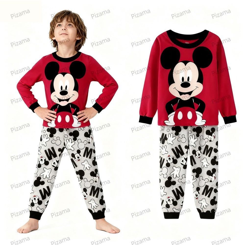 Autumn Winter 100 Cotton Full Sleeve Baby Minnie Mouse Pajamas Sets Children's Sleepwear Kids Pyjamas Pixar McQueen Kids Clothes