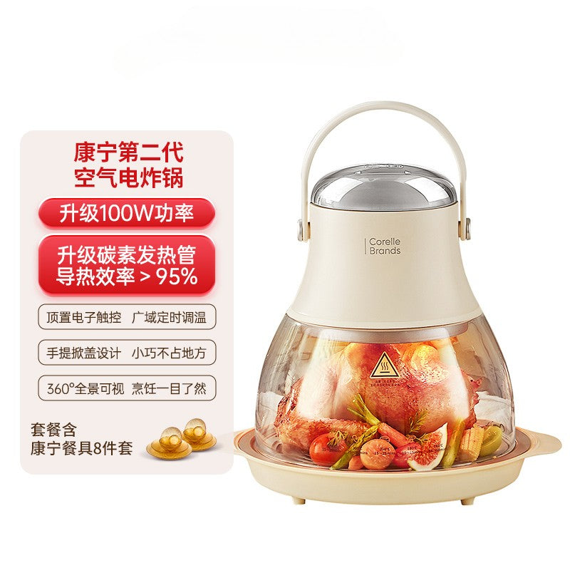 Air Fryer New Household Glass Visualization Multifunctional Large Capacity Electric Fryer Far Infrared Penetrating Heat