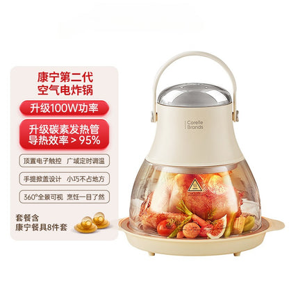Air Fryer New Household Glass Visualization Multifunctional Large Capacity Electric Fryer Far Infrared Penetrating Heat