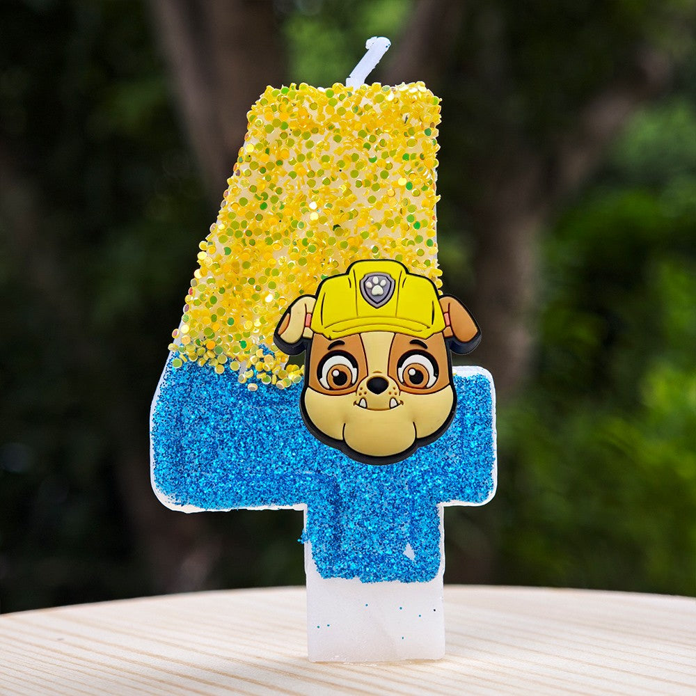 Paw Patrol Candle 0-9 Number Candle Paw Patrol Cartoon Character Party Cake Plug-in Birthday Cake Decoration Baby Shower Gift