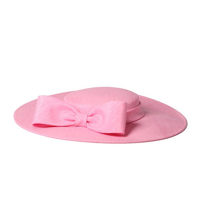 FS Elegante Chapéu de Aba Larga Marfim Feminino Grande Laço Ocasião Formal Kentucky Boné Feminino Casamento Coquetel Festa Fedora de Topo Reto 2024