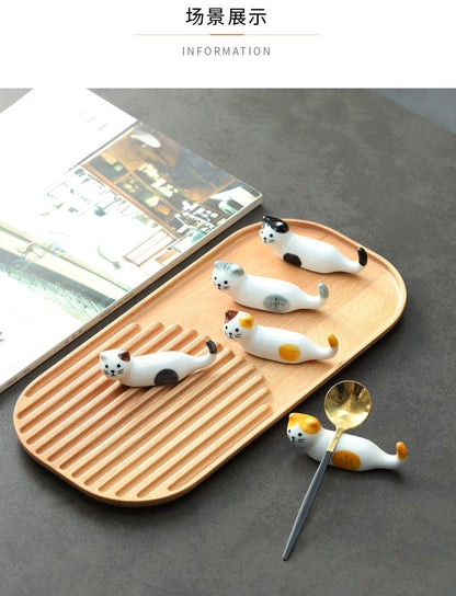 5 peças Kawaii Gato Suporte para Hashi Cerâmica Descanso de Hashi para Casa Restaurante Acessórios de Mesa Suprimentos Apoio de Hashi
