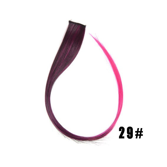 Mega Hair Tic Tac Sintético 55 cm Longo Colorido Liso Peças de Cabelo Sintéticas para Uso Diário Festas