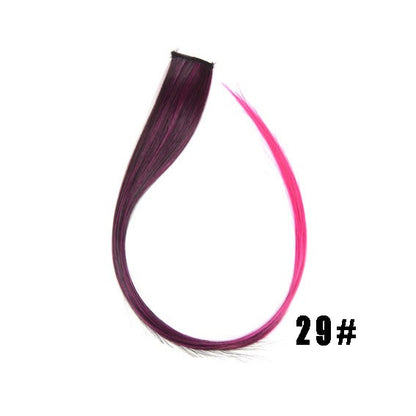 Mega Hair Tic Tac Sintético 55 cm Longo Colorido Liso Peças de Cabelo Sintéticas para Uso Diário Festas