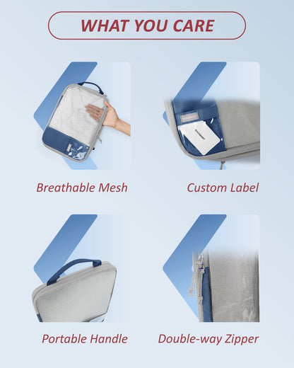 BAGSMART 6 Set Compression Packing Cubes for Travel Lightweight Luggage Organizer Bags Durable Space Saver Bags Travel Essential