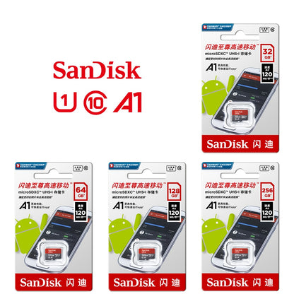 Cartão Micro tf SD Sandisk Ultra SD 128 GB 32 GB 64 GB 256 GB, Cartão de Memória Flash SD/TF 32 64 128 GB miniSD para Celular