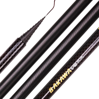 Vara de Pesca BAKAWA Stream Telescópica 3.6M/3.9M/4.5M/5.4M/6.3M/7.2M 100% Fibra de Carbono Pesca de Carpa em Água Doce Pesca de Viagem