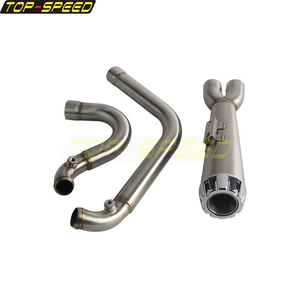 For Harley Dyna Wide Glide EFI FXDWGI FXDWG Motorcycle 2-in-1 Full Complete Exhaust System Stainless Steel Exhaust Muffler Pipe