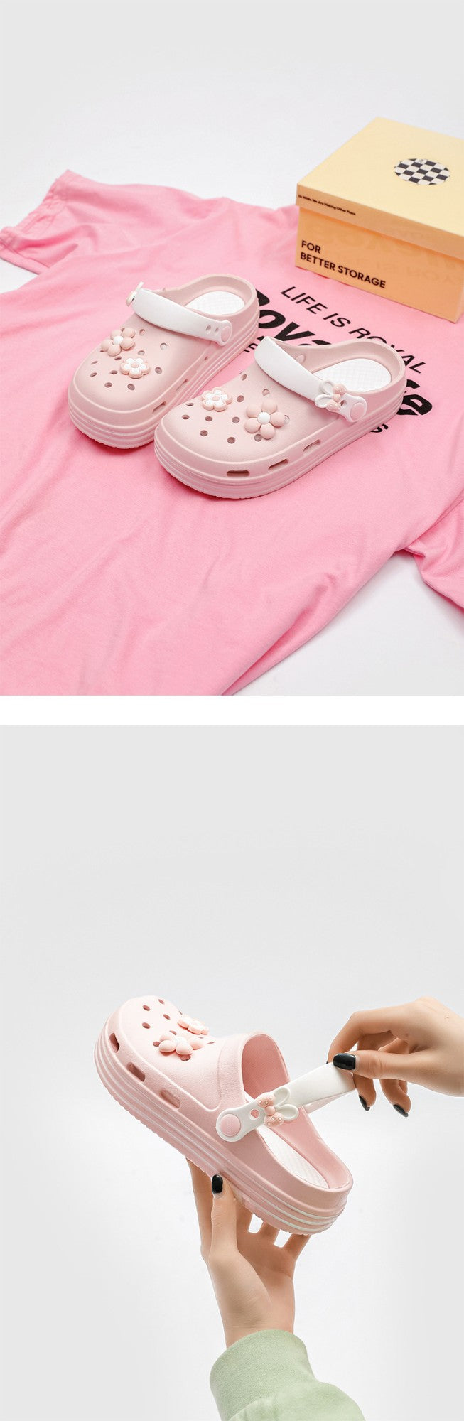 Women's Cute Platform Garden Clogs, Solid Color Closed Toe Non-slip Sandals, Indoor & Outdoor Slides