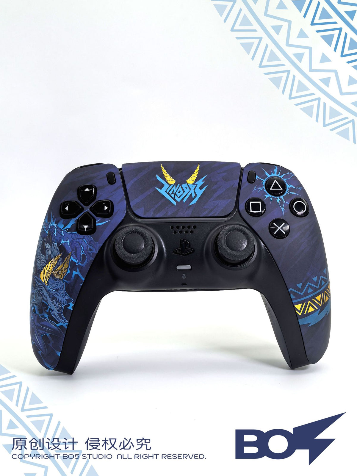 MH Foil Stamping PS5 Controller Shell Faceplate Cover with Touchpad for DualSense Controller, Replacement for BDM-010 to 050