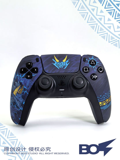 MH Foil Stamping PS5 Controller Shell Faceplate Cover with Touchpad for DualSense Controller, Replacement for BDM-010 to 050