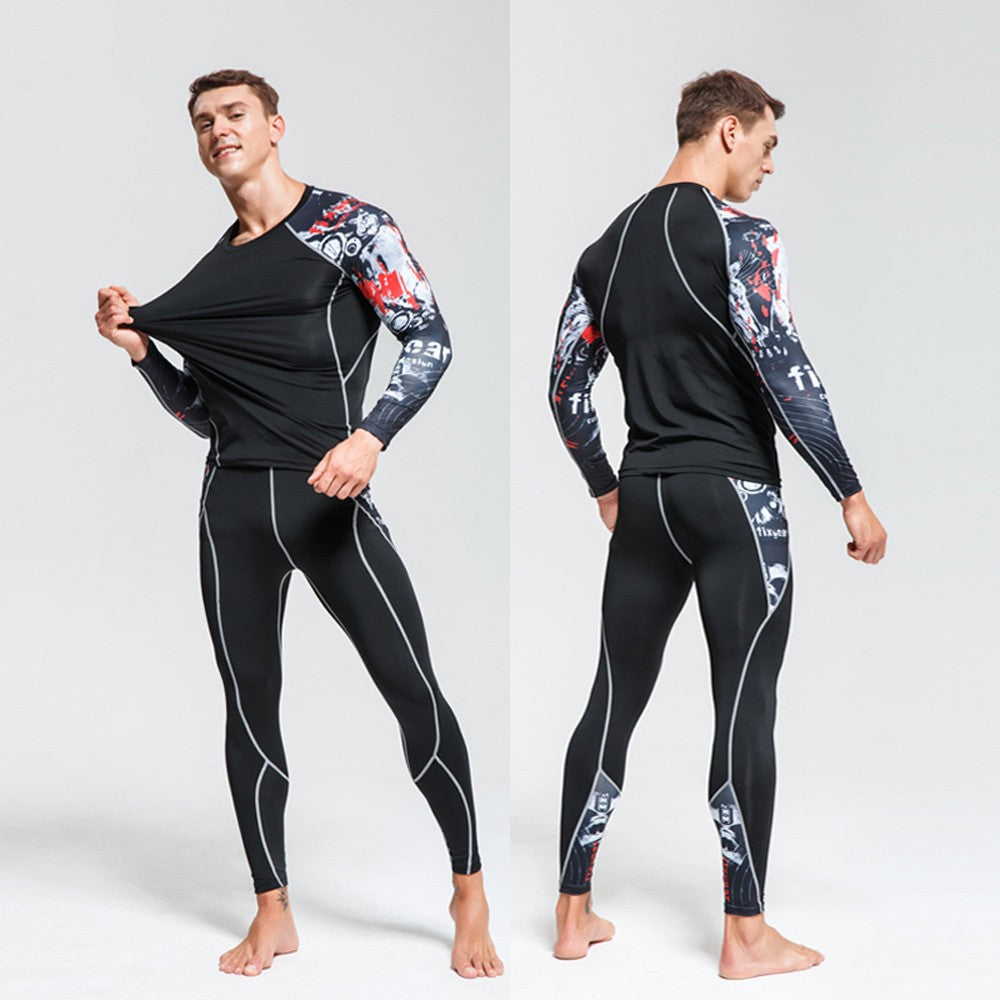 Men's Sports Suit MMA rashgard male Quick drying Sportswear Compression Clothing