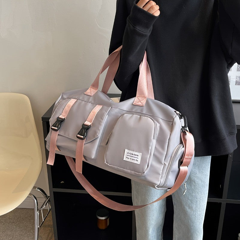 Women's Durable Nylon Sports Gym Bag with Shoe Compartment - Multifunctional Fitness Duffle for Yoga, Travel & Weekend Trips