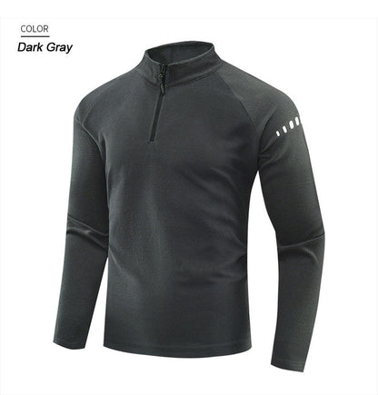Running Long Sleeve T-shirt Reflective Men Sportswear Breathable Black Coat Gym Jogging Male Gym Fitness Spring Autumn Clothing
